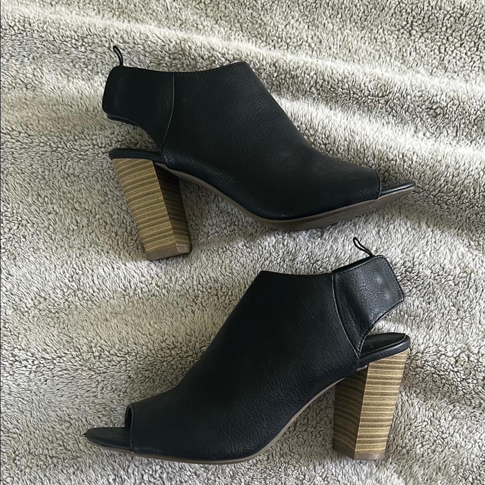 Black Open Toe Heels